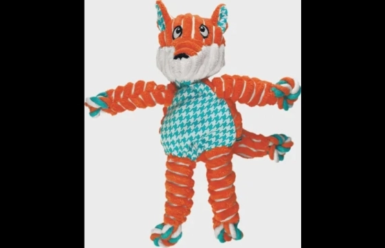 Kong® Speelgoed Knots Floppy Vos met touw Oranje