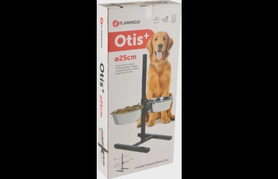 Eet- en drinkpot Duo Dinner Staander Otis Zilver & Zwart 55cm