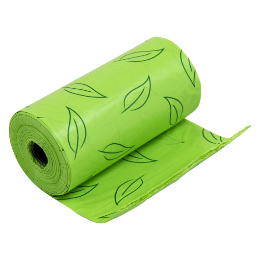 Mr.POOP GREEN! Navul. poepzakjes 4 Rolletjes-Groen motief