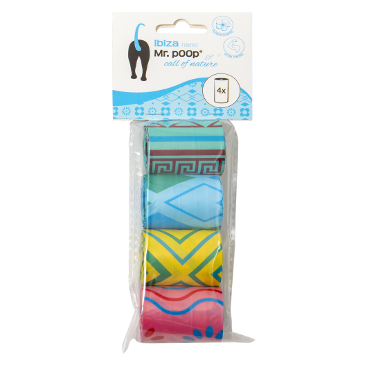Mr.POOP IBIZA Nano Navullling poepzakjes 4 Rolletjes geur