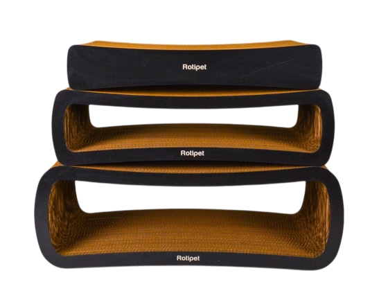 Krabkarton Kat Lounge MDF zwart S 54cm