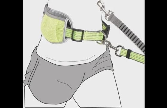 JOGGINGLIJN + HEUPRIEM RONO GEEL LIJN 155-250CM / RIEM 79,5-140CM