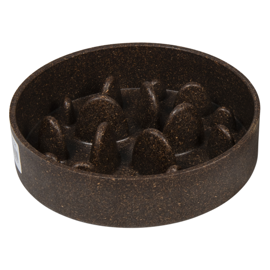 Bamboe Kom Slow Feed Hard Bruin-750ml Ø17cm