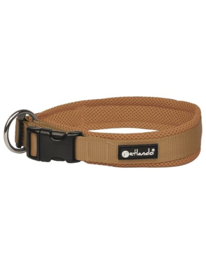 Petlando Hondenhalsband Mesh Cognac - Klikhalsband - Xxs 30-35x2 Cm