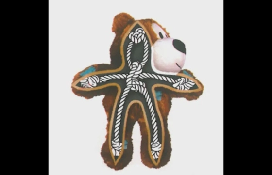 Kong® Speelgoed Wild Knots Beer met touw Meerdere kleuren XS