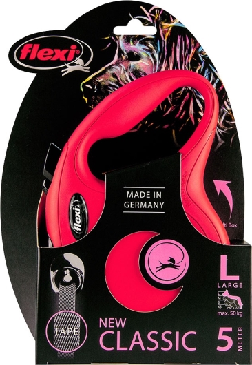 flexi rollijn CLASSIC tape L rood, 5 meter