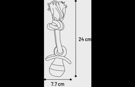 Speelgoed Wilga Fopspeen met touw Bruin