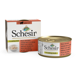 Schesir Kat kip zeebrasem bouillon 70gr
