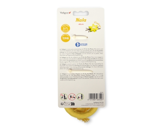 Speelgoed hond TPR Bal + koord geel 45cm