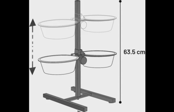 Eet- en drinkpot Duo Dinner Staander Otis Zilver & Zwar 40,5