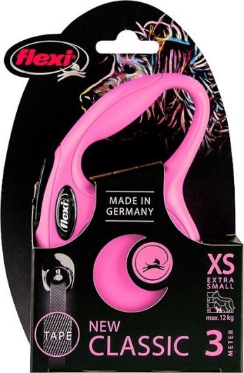Flexi rollijn CLASSIC tape XS roze, 3 meter.