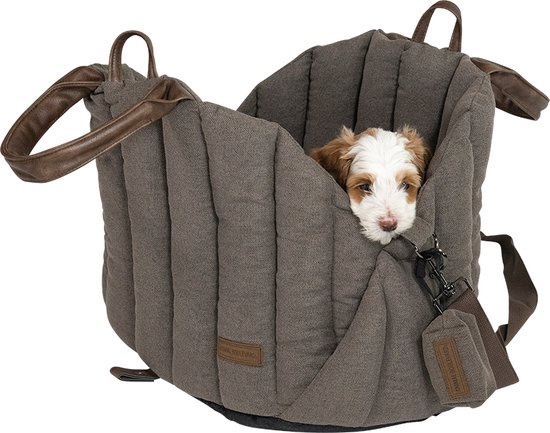 AB Cow Plush Draagtas Wit / Mokka XS