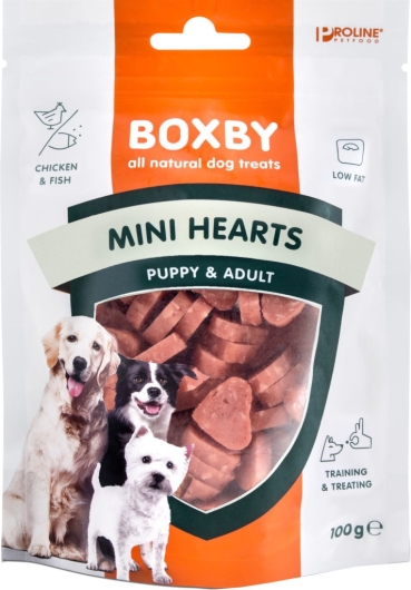 Boxby puppy snacks mini hearts, 100 gram
