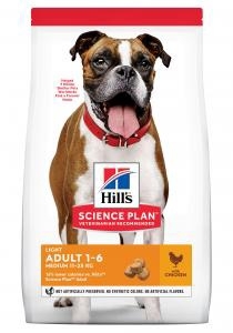 Hill’s Science Plan dog ad light M chicken 12kg