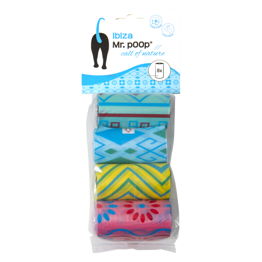 Mr.POOP IBIZA Navullling poepzakjes 8 Rolletjes met geur