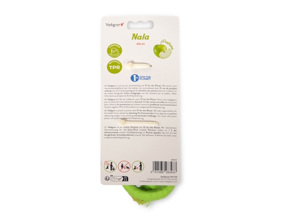 Speelgoed hond TPR Bal + koord groen 45cm