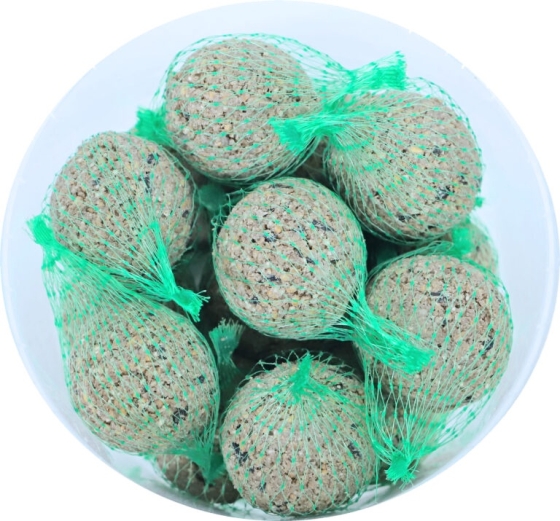 4-seizoenen mezenbol in net, emmer a 14 stuks