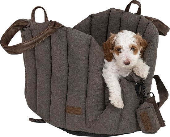 AB Cow Plush Draagtas Wit / Mokka XS