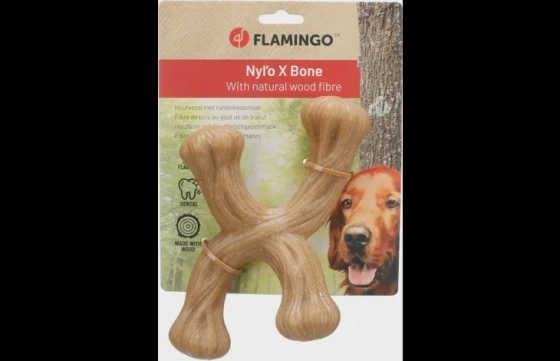 Speelgoed Nyl'o Wood X-vorm met rundssmaak L