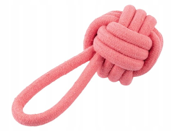 Dog ball with loop roze