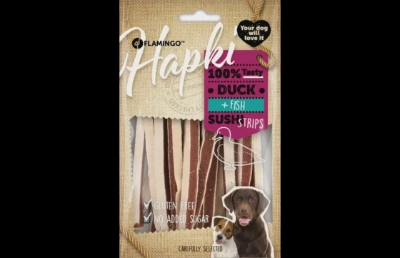 Hapki Sushi strips met eend & vis 85g