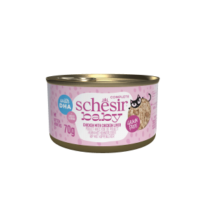 Schesir Baby kitten blik bouillon kip&lever 70gr