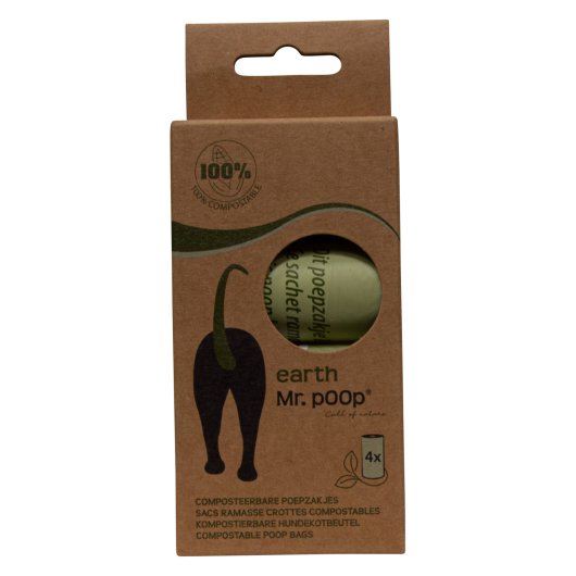 Mr.POOP EARTH Navulling 4 Rollen Groen