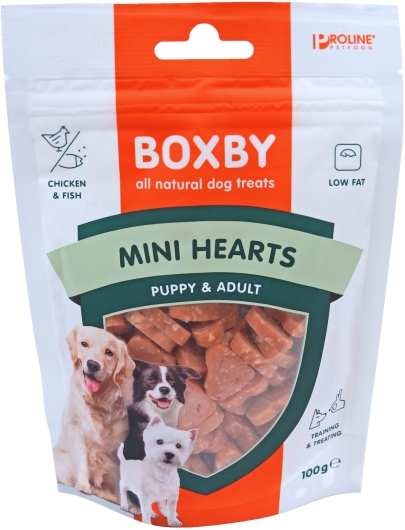 Boxby puppy snacks mini hearts, 100 gram