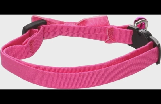 Halsband met strik Castor roze