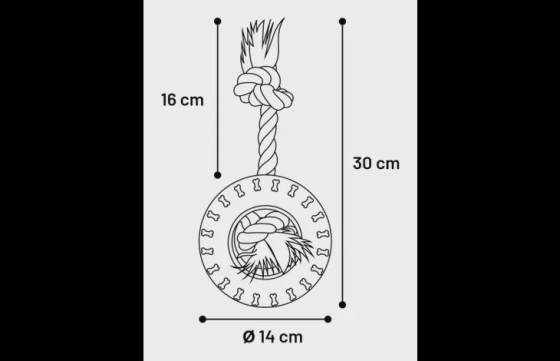Speelgoed Gladiator Band met touw Zwart Small