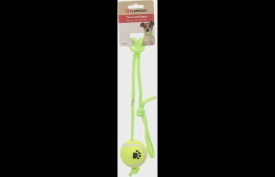 Speelgoed Smash Tennisbal met touw Geel