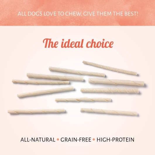 Raw Hide White Roll Sticks 5" 7-8mm