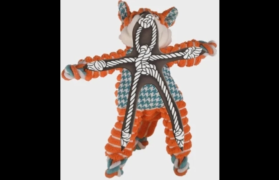 Kong® Speelgoed Knots Floppy Vos met touw Oranje