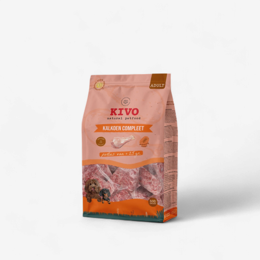 Kivo Kalkoen compleet porties 500g