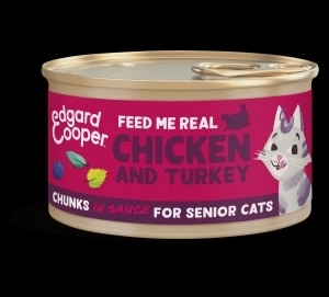 Edgard&Cooper kat senior chunks kip&kalkoen 85gr
