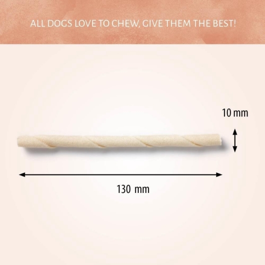 Raw Hide White Roll Sticks 5" 7-8mm