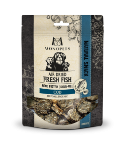 Monopets Fresh Fish air dried snacks cod bisquits 100gr