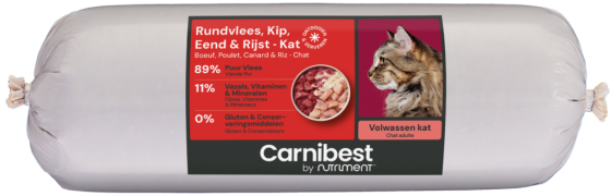 Carnibest Rundvlees, Eend, Kip & Rijst KAT (Natuur) 500g