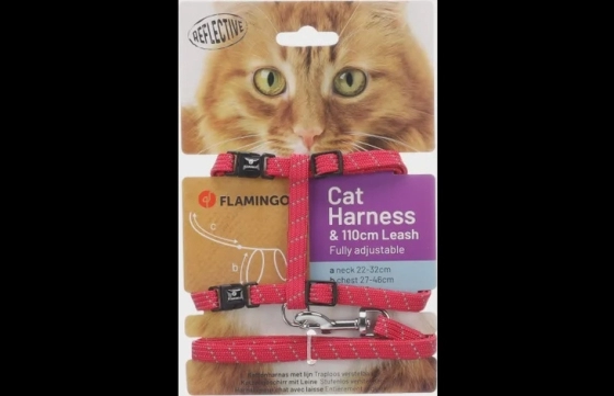 Harnas met looplijn Elza Koraalrood 22/32 x 27/48 x 110