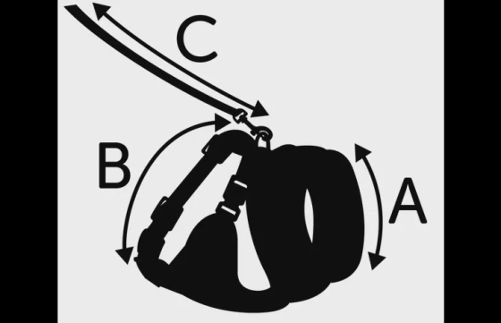 Harnas met looplijn Harms Blauw 32x36/48x110cm