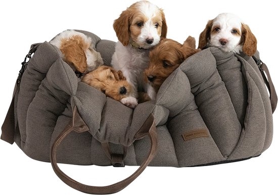 AB Cow Plush Draagtas Wit / Mokka XS