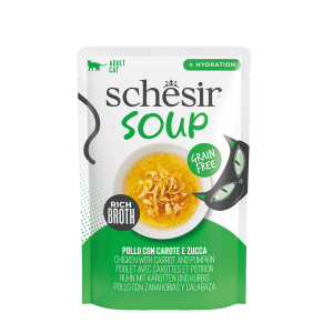 Schesir Complementary kat pouch soup kip&pompoen 40gr