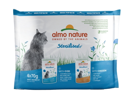 Cats MultiPack Sterilised - Kabeljauw & Kip 6x70g