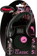 Flexi rollijn CLASSIC cord S zwart, 5 meter