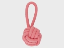 Dog ball with loop roze