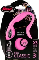 Flexi rollijn CLASSIC cord XS roze, 3 meter