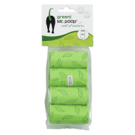 Mr.POOP GREEN! Navul. poepzakjes 8 Rolletjes-Groen motief