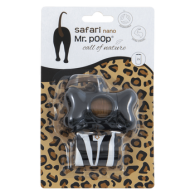 Mr.POOP SAFARI Nano Houder zwart+2 Rolletjes-Safari motief