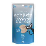 Schesir Silver kat senior pouch mousse kip 80gr