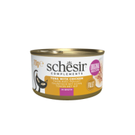 Schesir Complementary kat blik bouillon tonijn&kip 70gr
